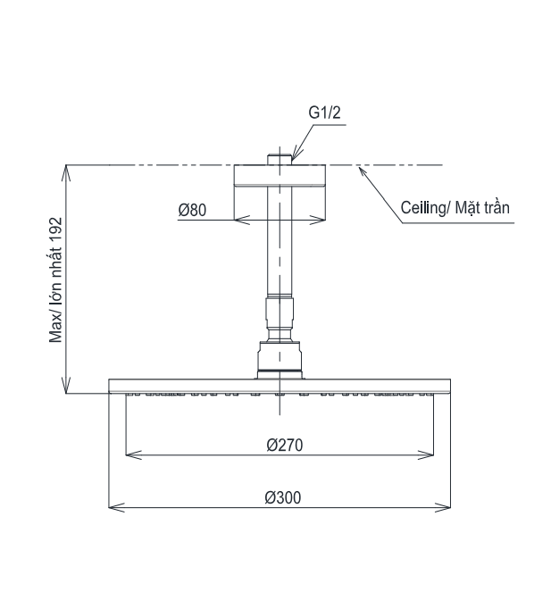 Bát sen gắn trần TOTO TBW07003A1