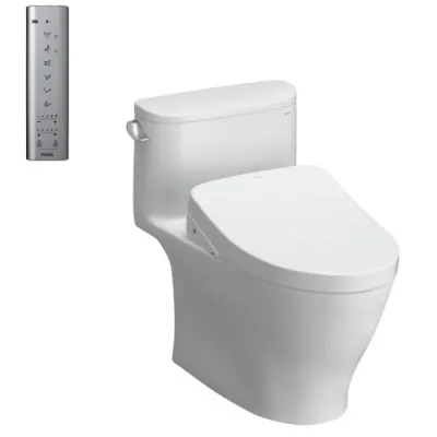 Bàn cầu một khối kèm nắp rửa điện tử TOTO MS889CRW12