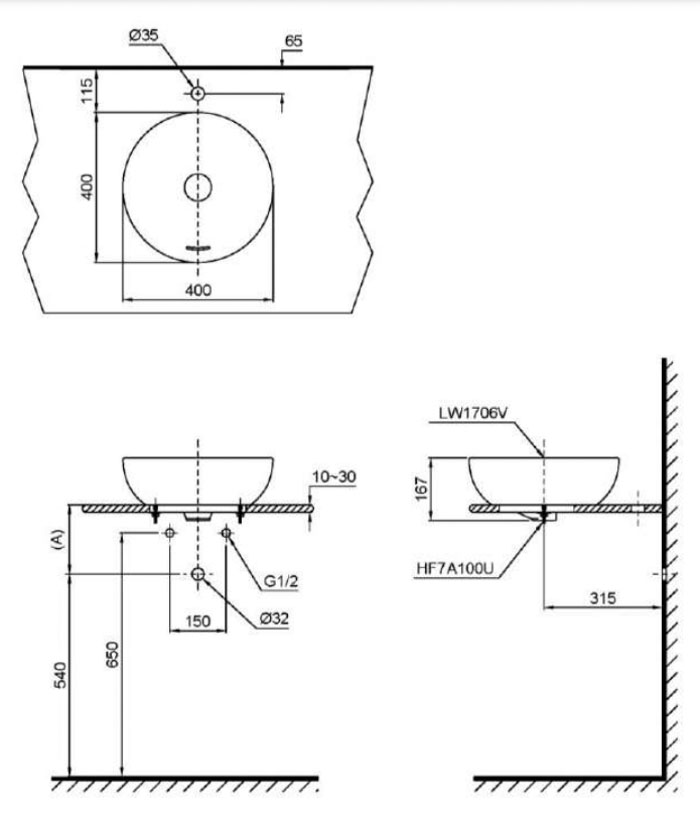 Chậu lavabo đặt bàn cao cấp LT1706 TOTO LT1706