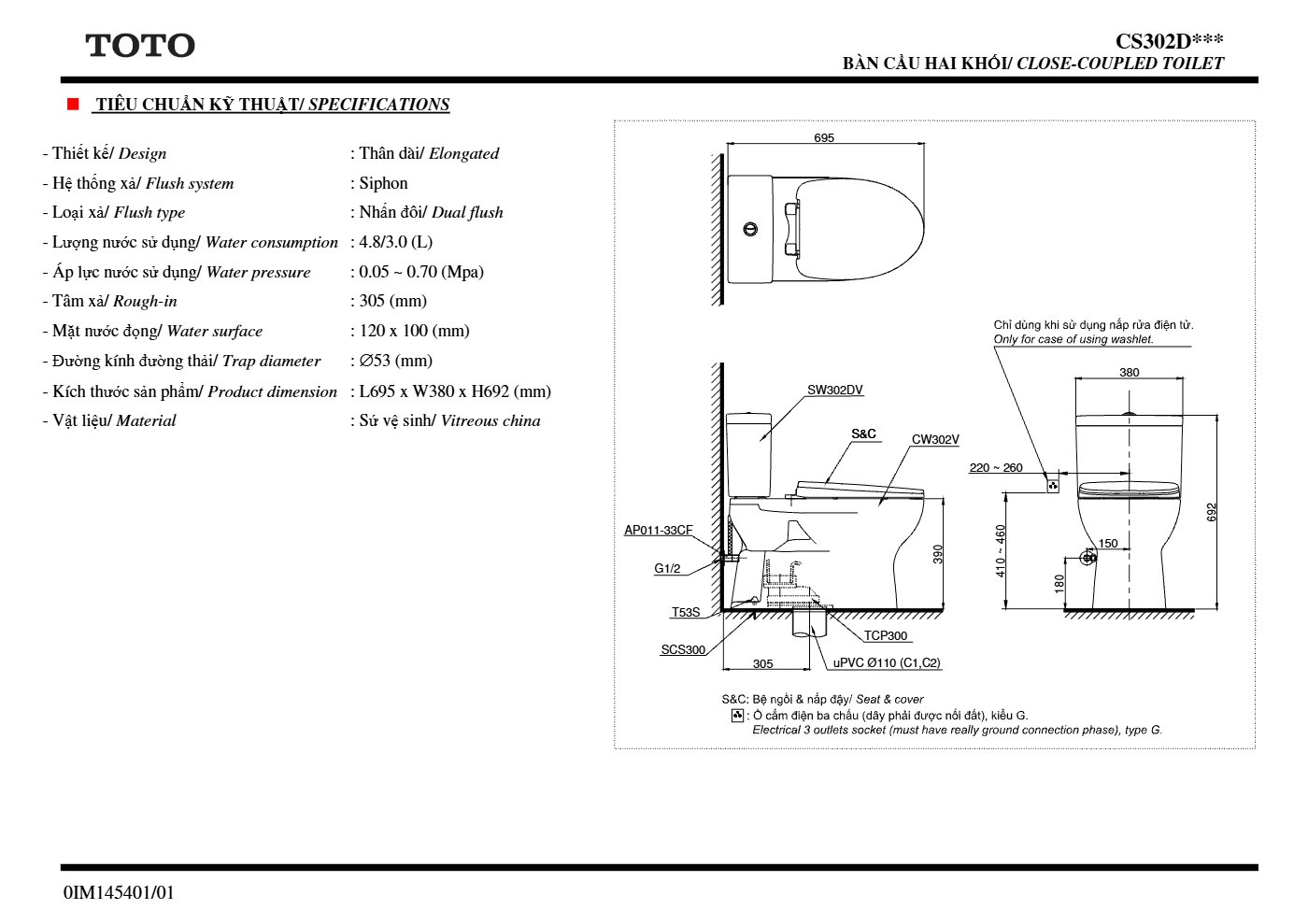 Thông số kỹ thuật CS302DE4 - trang 2