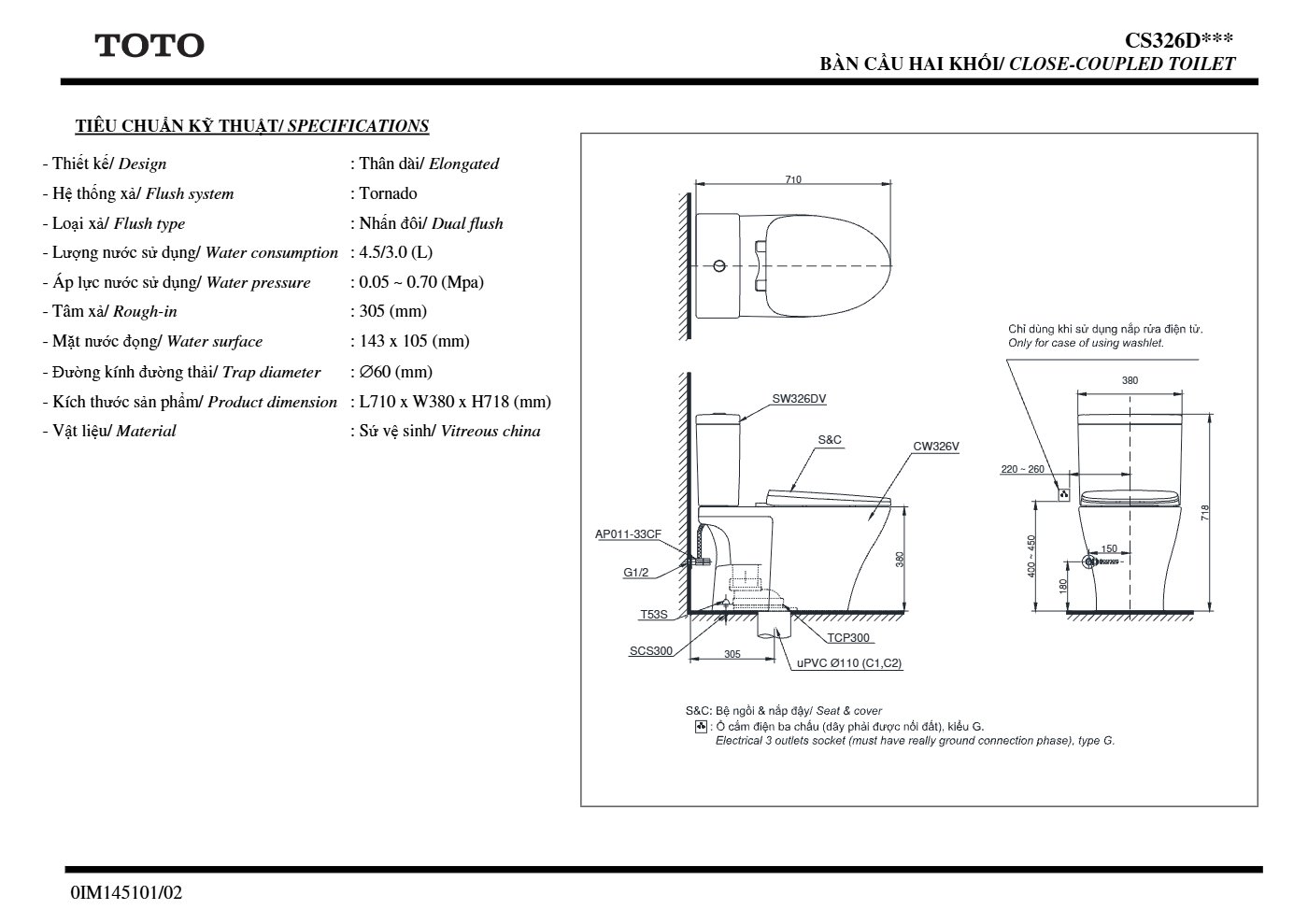 Thông số kỹ thuật CS326DE4 - trang 2