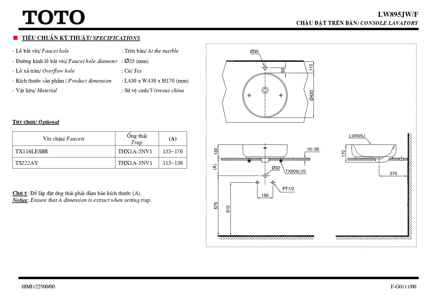 Thông số kỹ thuật LW895JW-F - trang 2