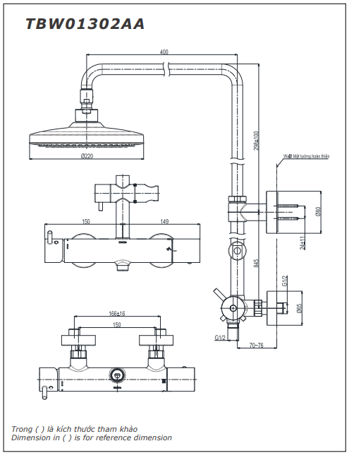 Sen cây nóng lạnh TOTO TBW01302AB