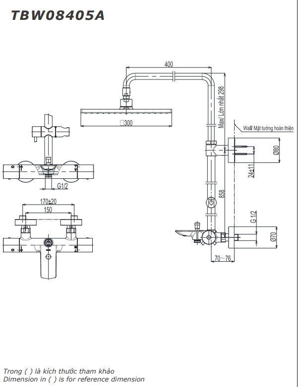 Sen cây nhiệt độ kèm vòi xả bồn TOTO TBW08405A